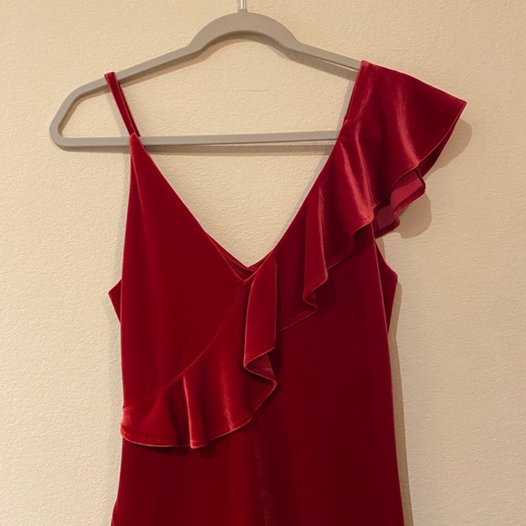 NWT Express Red Velvet Christmas Party Hi-Lo Dress - Picture 5 of 6